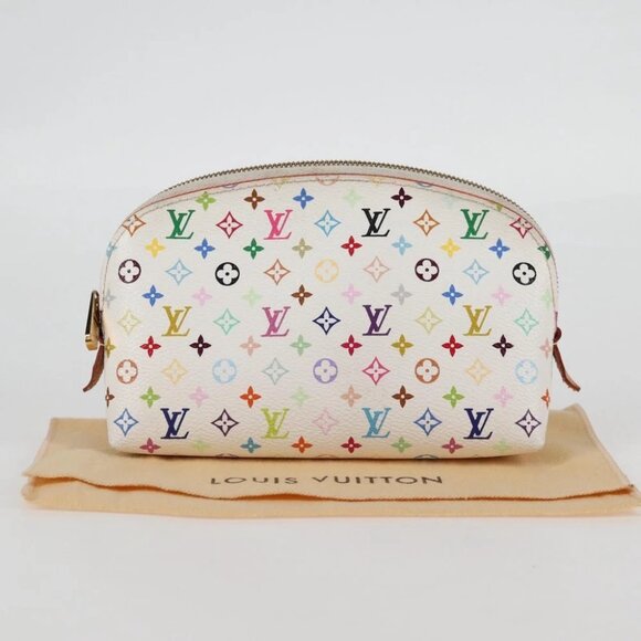 Louis Vuitton Handbags - LOUIS VUITTON Monogram Multicolor Pochette Cosmetic White M47354 Auth 125292AV